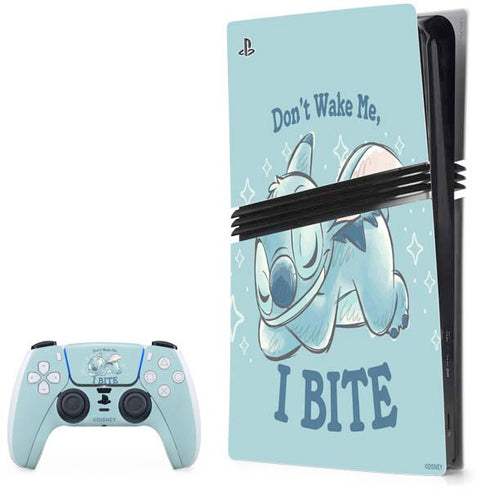 Disney Lilo and Stitch Dont Wake Me I Bite PS5 Pro Bundle Skin